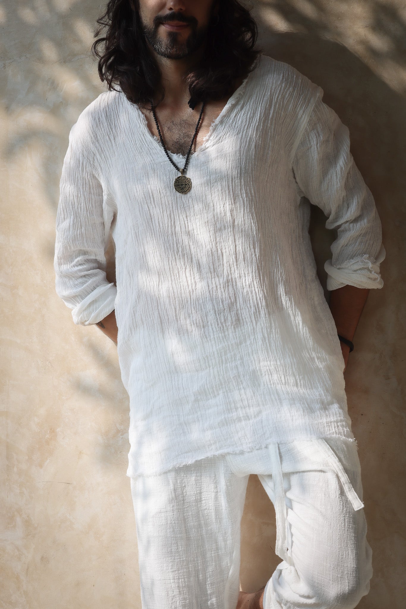 KIAN Linen Shirt – Bohemian Men's Natural Linen Shirt