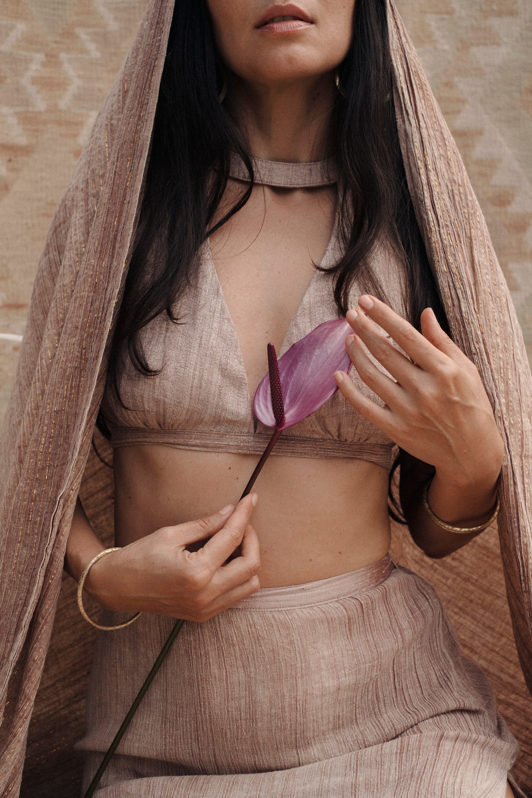 Shalya Top – Handwoven Himalayan Silk raw Wrap Top