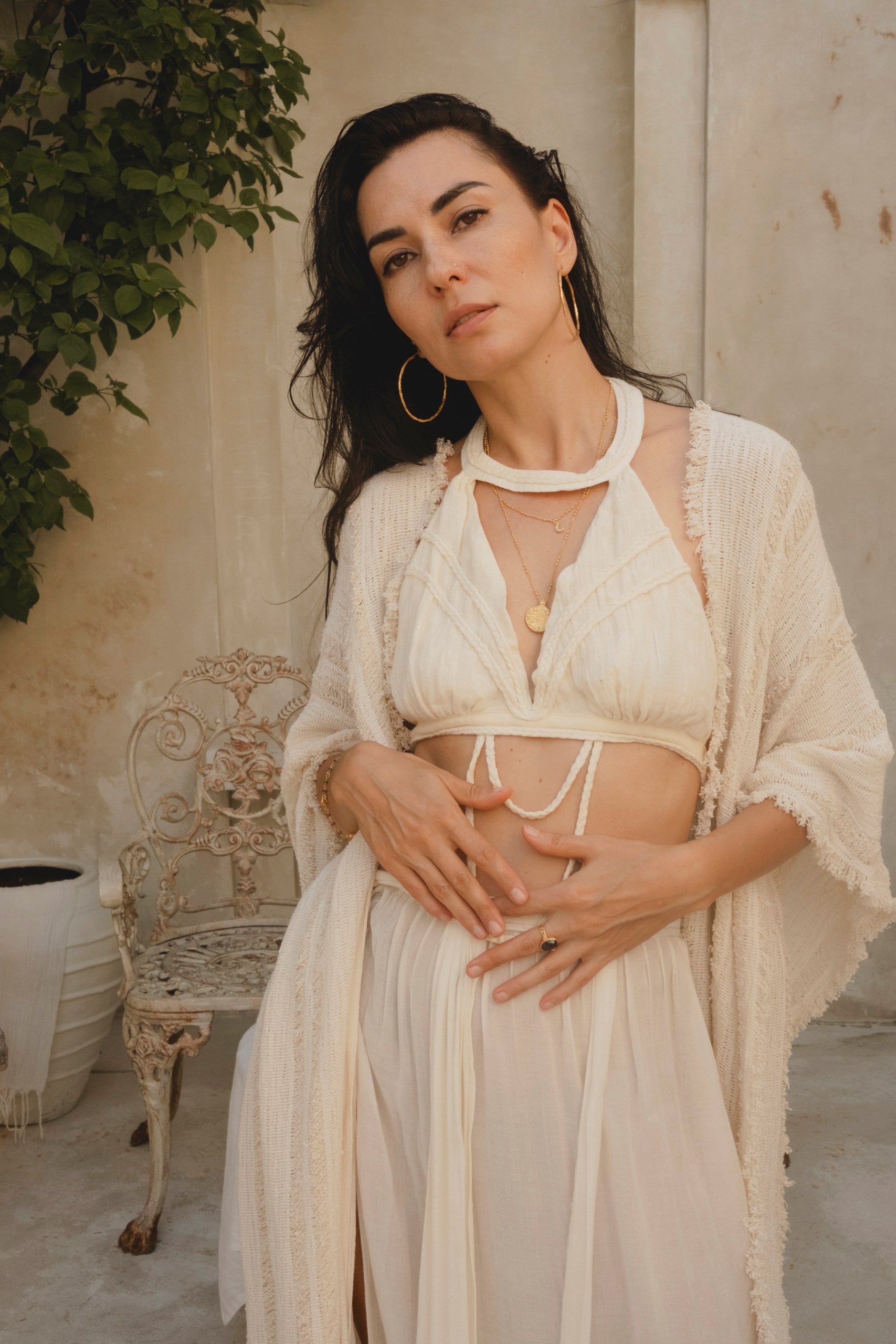 Inika Top – Linen & Bamboo Gauze Wrap Top