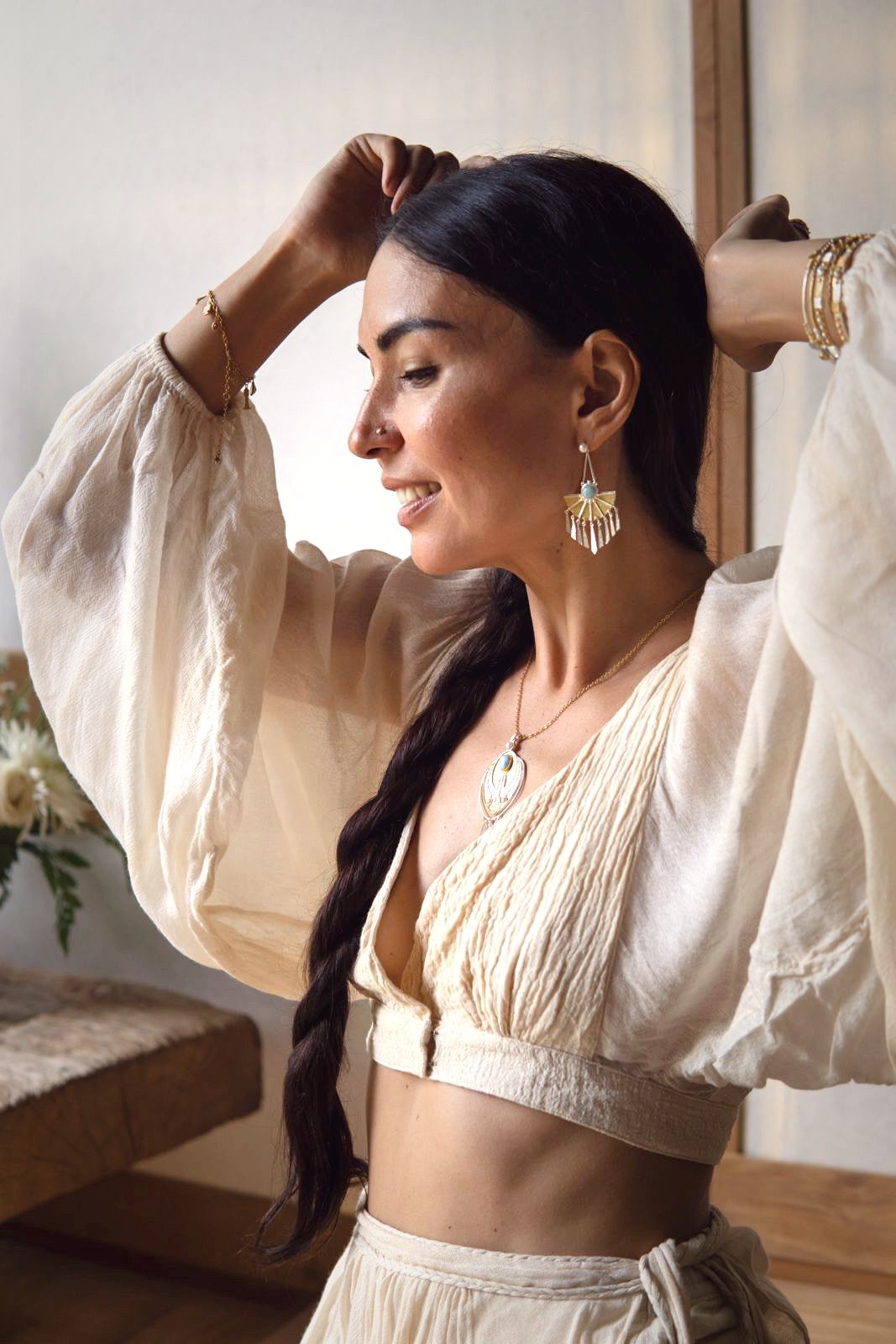 Inara Shirt – Bohemian Organic Cotton, Rayon & Linen Shirt