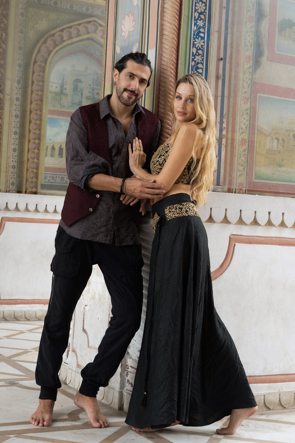 Veyra Shirt – Charcoal Silk Embroidery Shirt