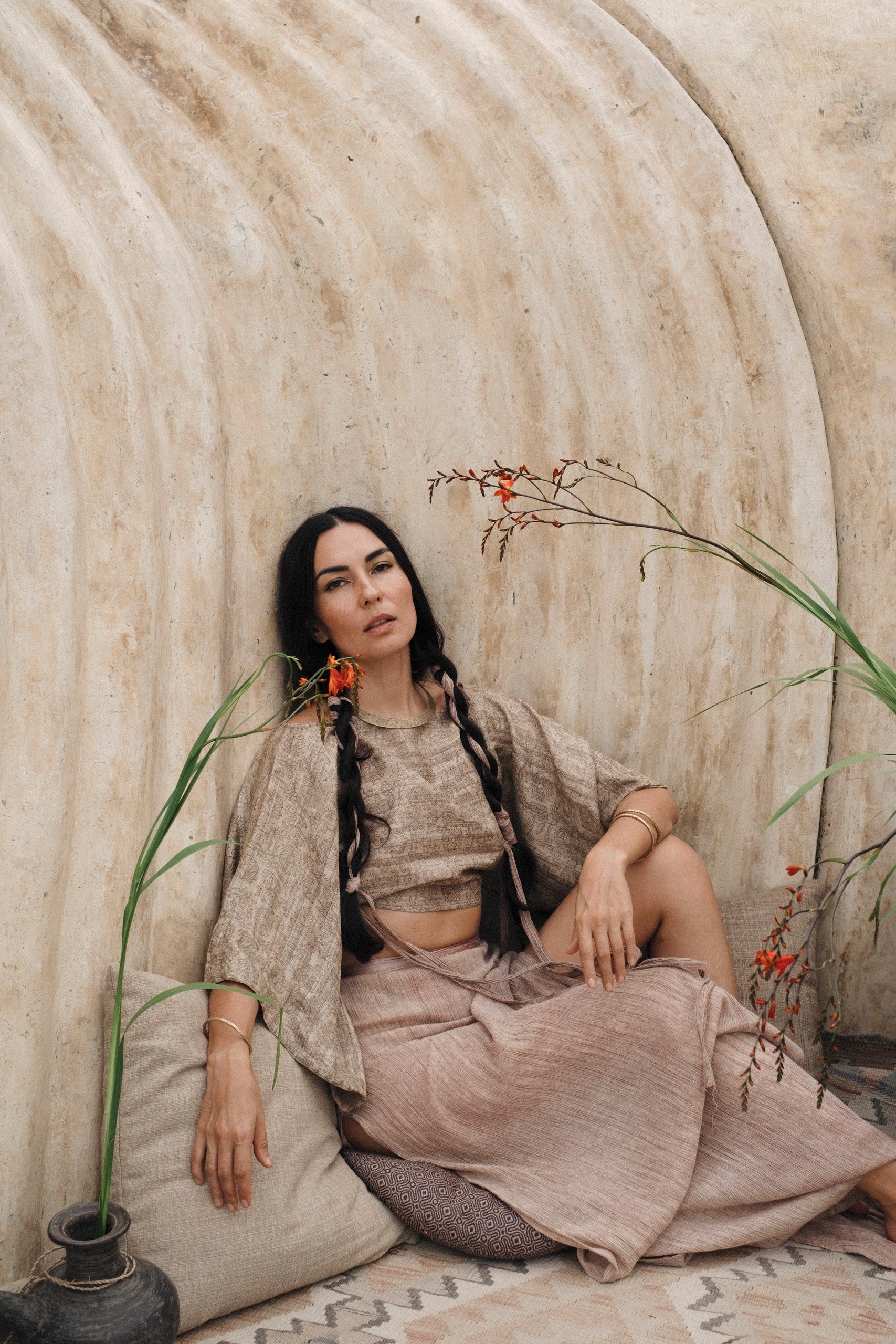 Padma Raw Silk Shirt – Hand-loomed Bali Boho Classic