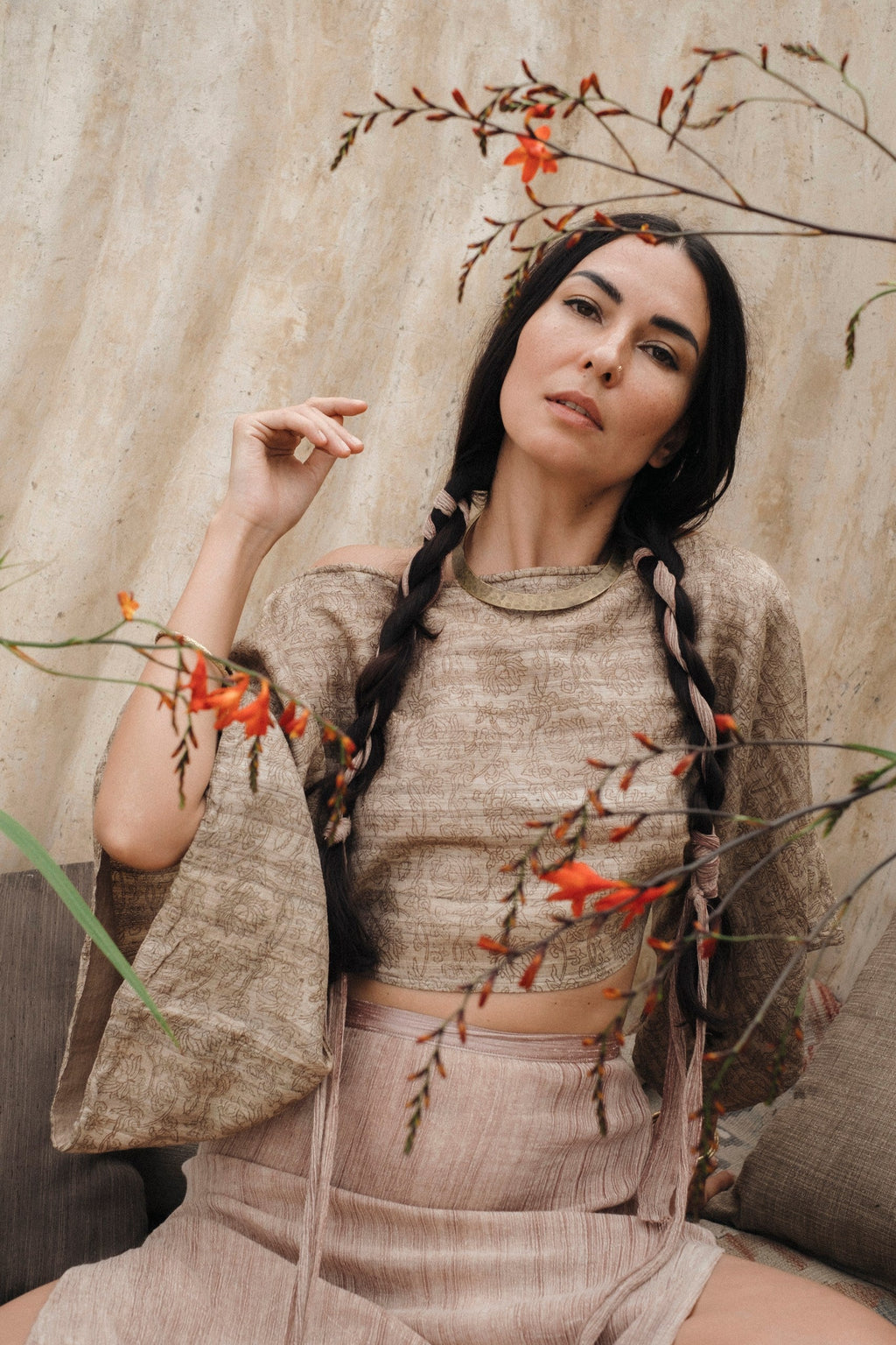 Padma Raw Silk Shirt – Hand-loomed Bali Boho Classic