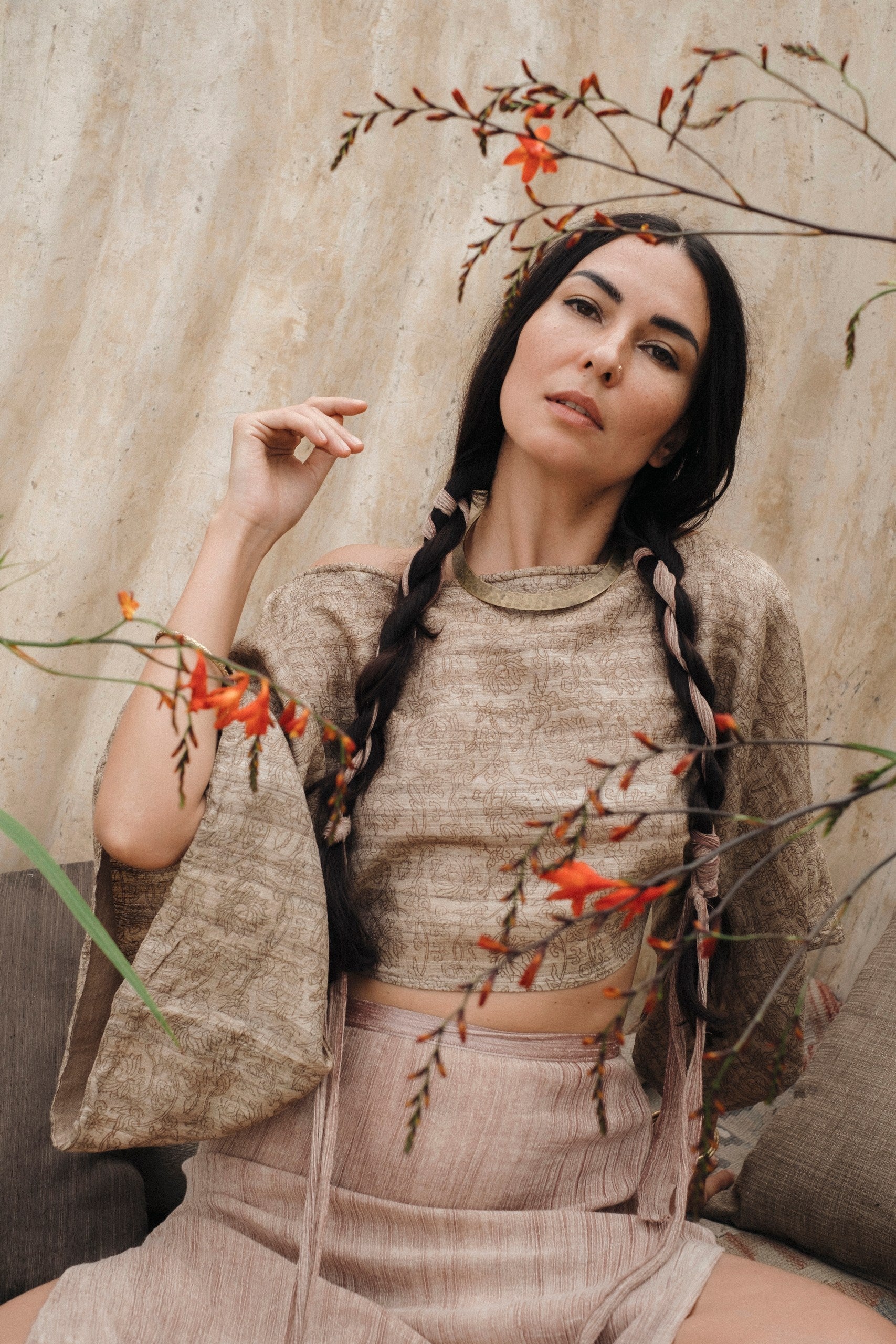 Padma Raw Silk Shirt – Hand-loomed Bali Boho Classic