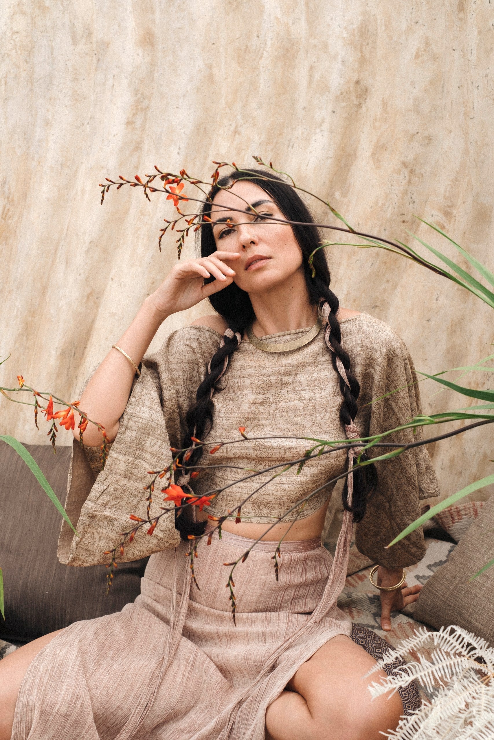 Padma Raw Silk Shirt – Hand-loomed Bali Boho Classic